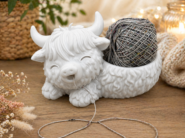 Kuschel-Yak Garnschale – niedliche Wollhalterung aus PETG